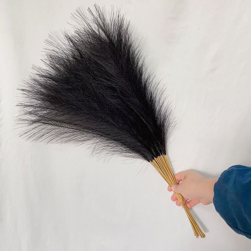 Faux Ostrich Feather Stems, Black Fake Ostrich Feathers, Faux Pampas Grass  and Feathers for Centerpieces, Home & Party Decor ZUCKER® 