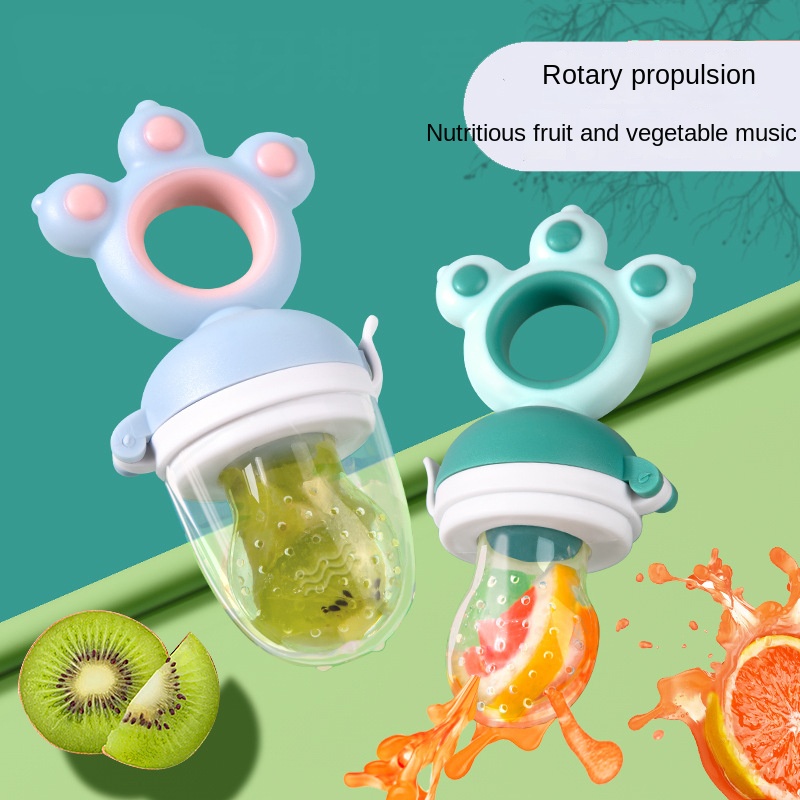 Baby Fruit Food Feeder PacifierTeether Toys Set - Silicone Fresh Food Feeder  Teether with 3 mesh Silicone Bags and Teething Toys All in One Infant  Teether Toys