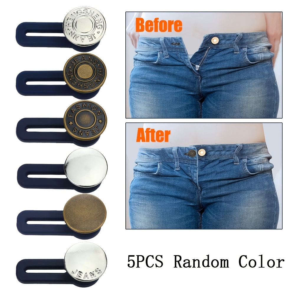 5pcs Button Extender For Pants Adjustable Waist Retractable Waistband