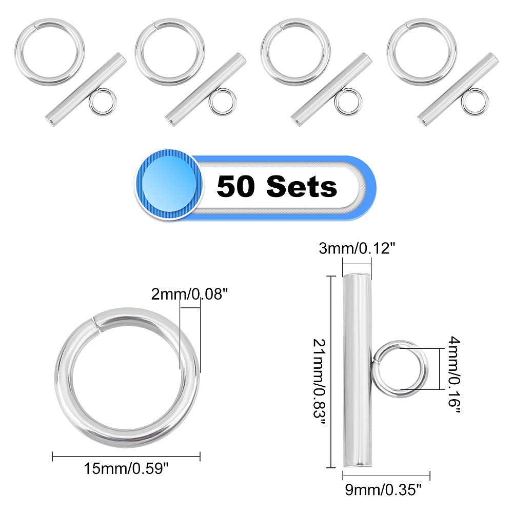 Toggle Clasps 304 Stainless Steel Ring Toggle Connectors - Temu