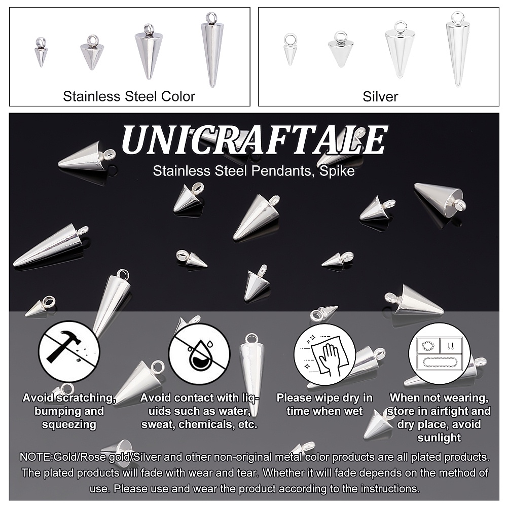  UNICRAFTALE 24pcs 6 Sizes Stainless Steel Blank Core