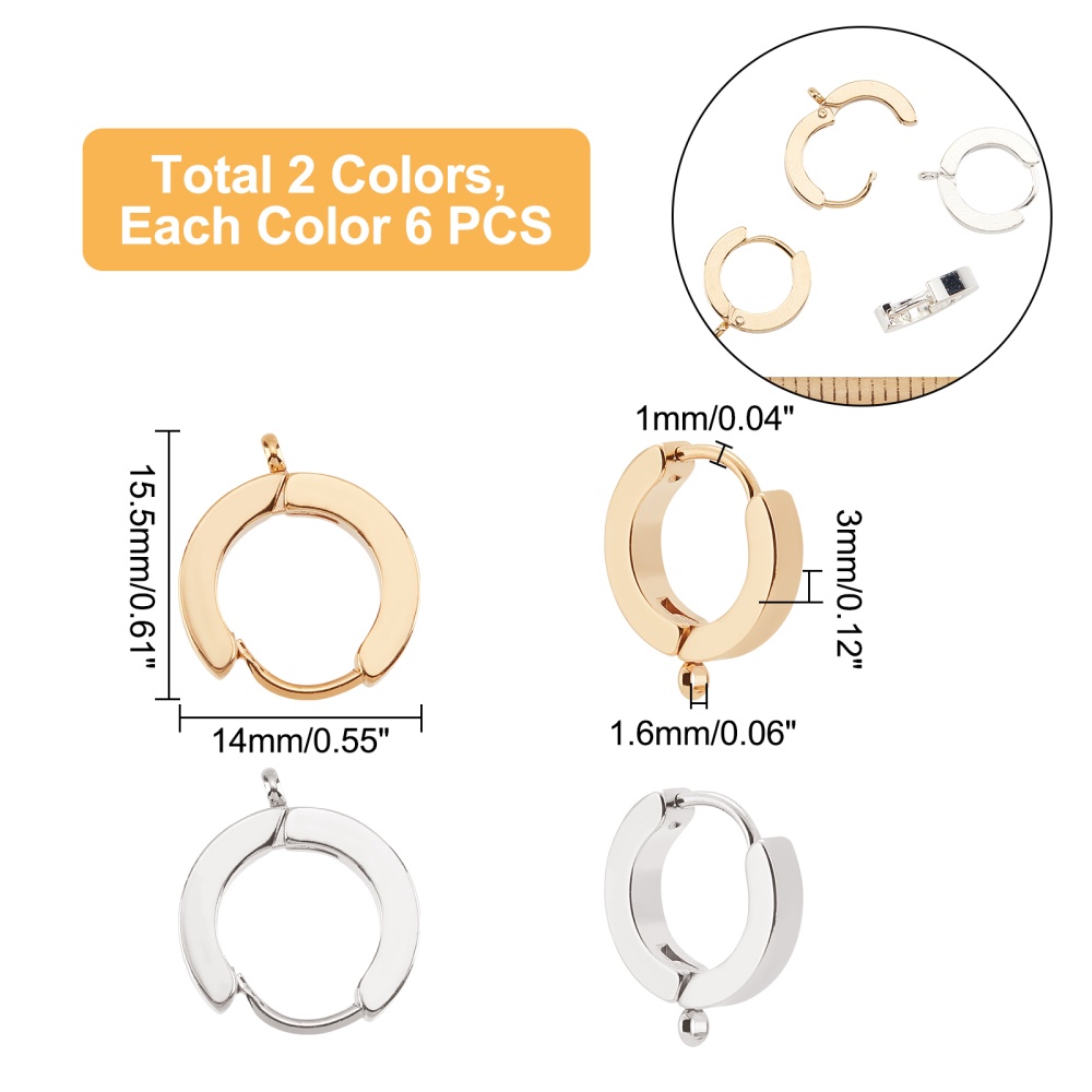 2 Colors Earring Making Kit Stainless Steel Hoop Earring - Temu