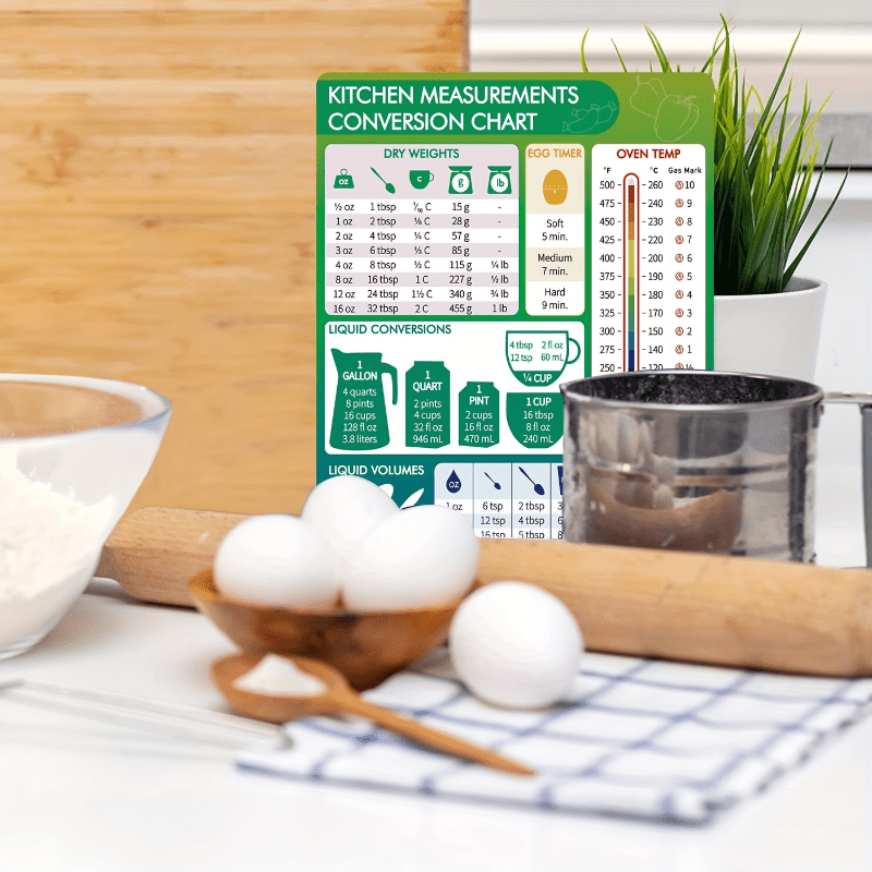 1pc Kitchen Conversion Chart Magnet For Measuring Food & Liquid, Decorative Cooking  Recipe Baking Tool, Metric To Us Standard Conversion Table, Kitchen  Accessories