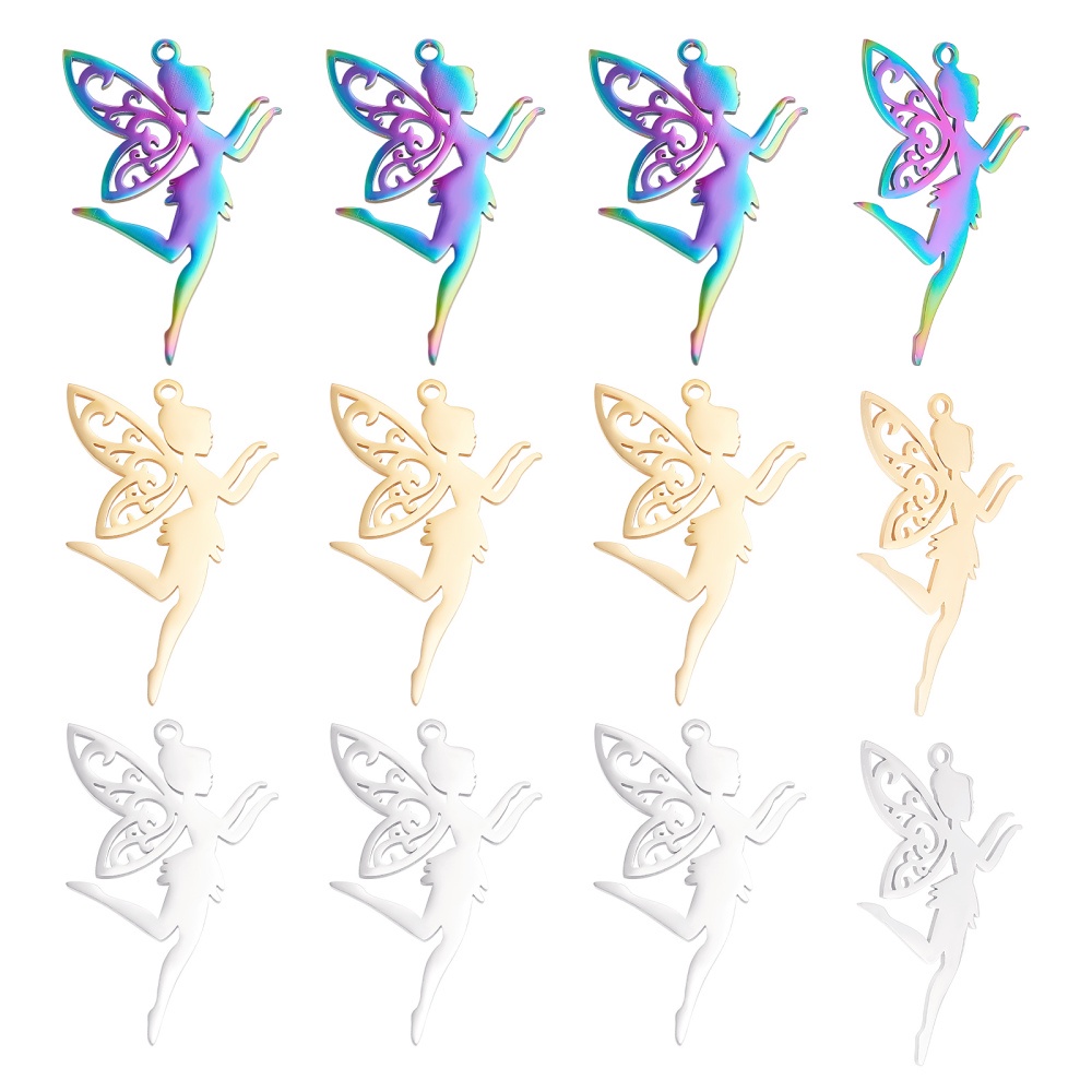 1 Box 24Pcs 6 Style Fairy Tale Charms Enamel Fairy Charm Bulk Angle Wings  Alloy Flower Bees Mushroom Rose Charm for Jewelry Making Charms DIY  Bracelet Necklace Earring Crafting Supplies 