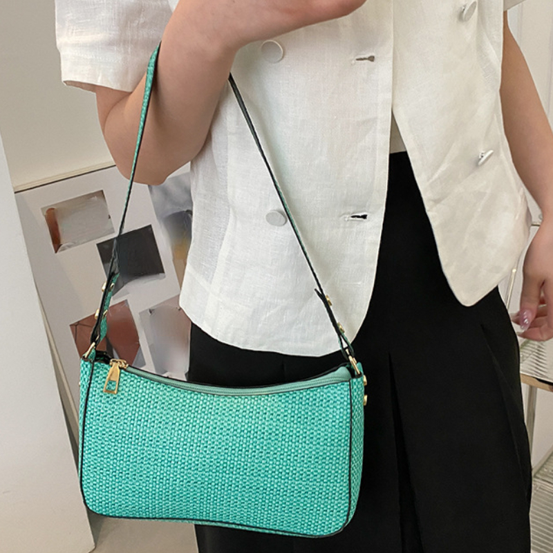 Vintage Pattern Crescent Shoulder Bag, Classic Zipper Baguette Bag, Women's  Underarm Bag - Temu Italy