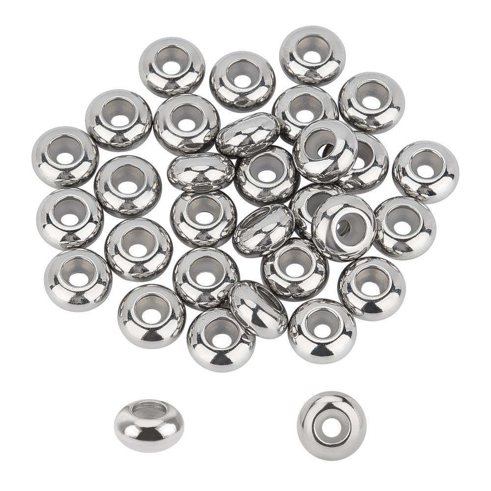 Yitaocity 10Pcs Stopper Beads 304 Stainless Steel O Rings Insert Rubber Anti Skid Locating Ring Slider Beads For Add-a-Bead Charm Bracelet And Necklace Jewelry Making DIY