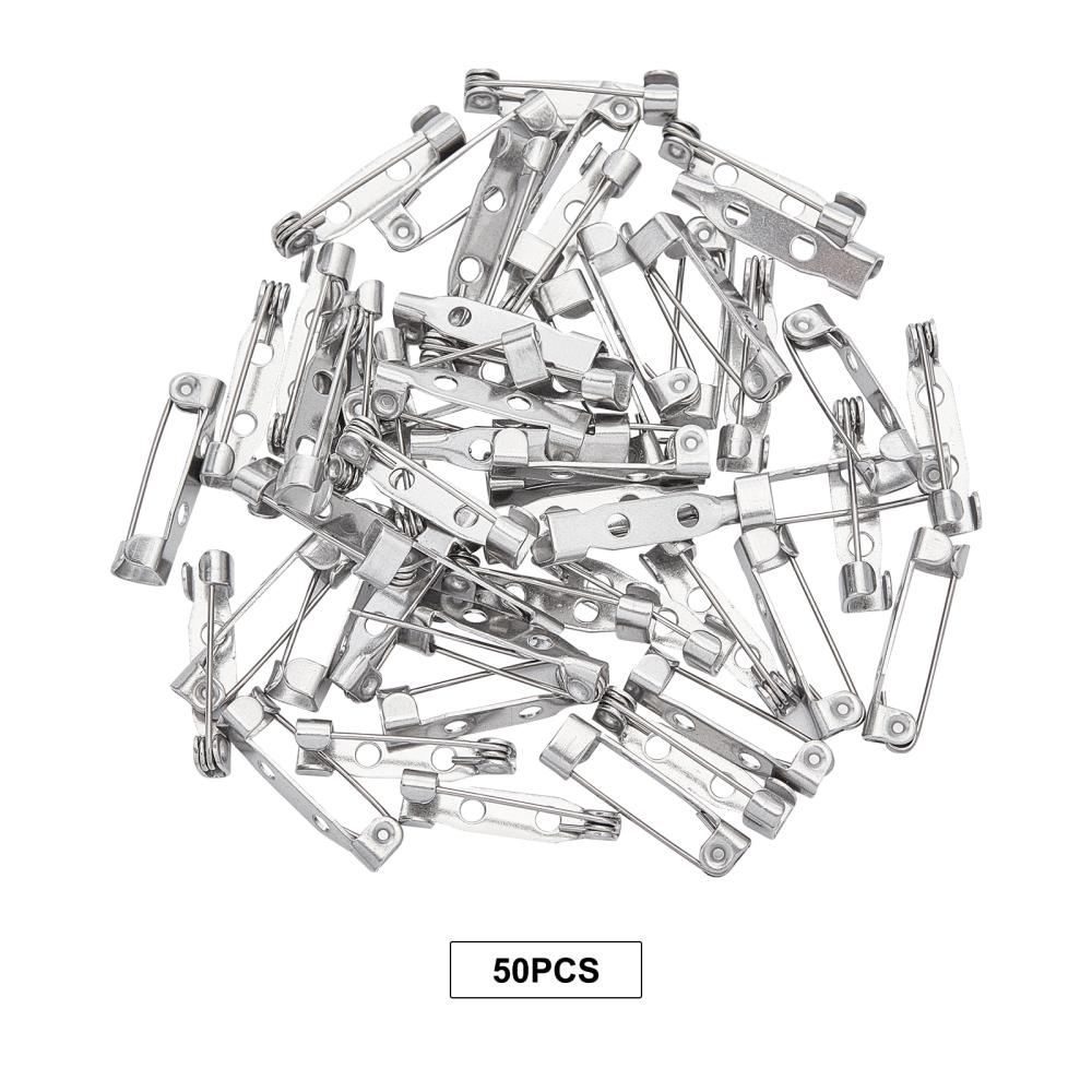 100 Pcs Locking Pins Backs Safety Clasp Brooch,Silver Brooch Clasp Pin,  Backs Safety Clasp Brooch,Brooch Pin Backs,Bar Pin,for Name Tags Jewelry