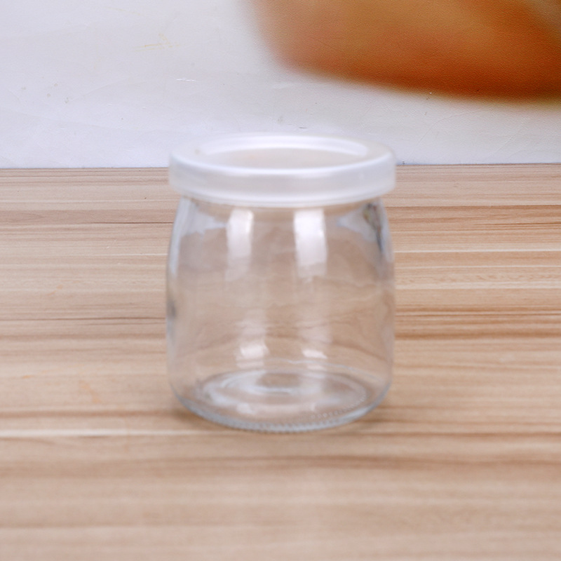 Small Glass Yogurt Jar Lid, Glass Jars Pudding Lid