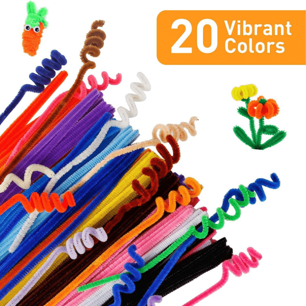Pipe Cleaners, Pipe Cleaners Craft, Arts and Crafts for Kids, Crafts, Craft  Supplies, Art Supplies (200 Multi-Color Pipe Cleaners) 