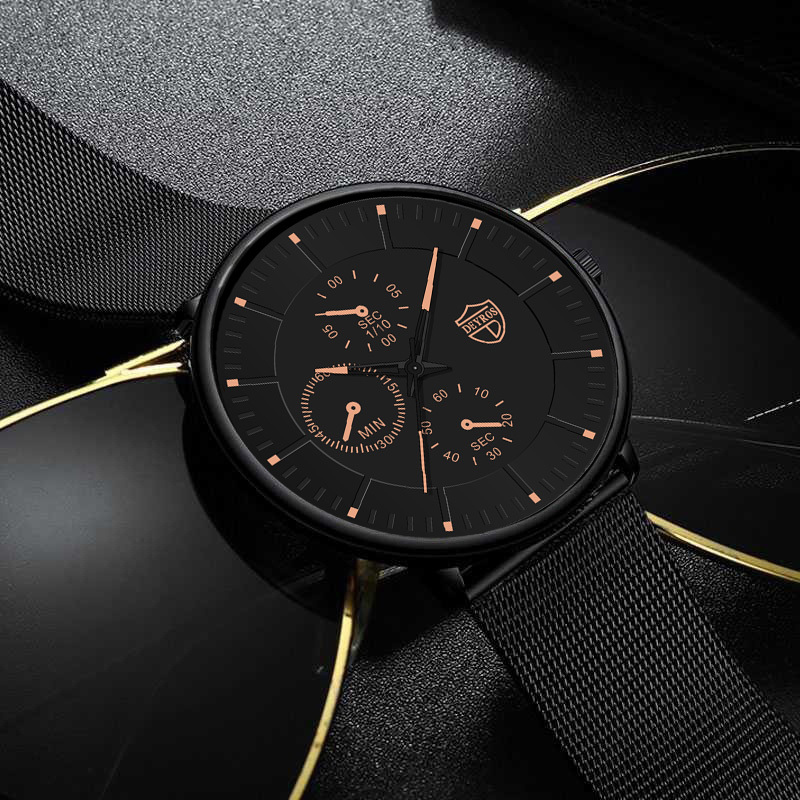 Relojes Hombre Moda, Reloj Pulsera Cuarzo Banda Malla Acero Inoxidable  Ultrafino, 90 Días Protección Comprador