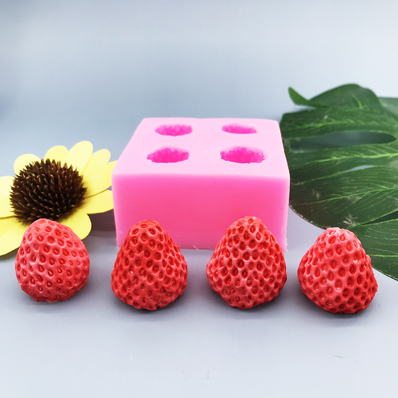 ONNPNN 6 Cavity Strawberry Silicone Mold, Creative Strawberry-shaped  Chocolate Mould, 3D Fruit Shape Resin Molds, Handmade Soap Scented Candle  Molds