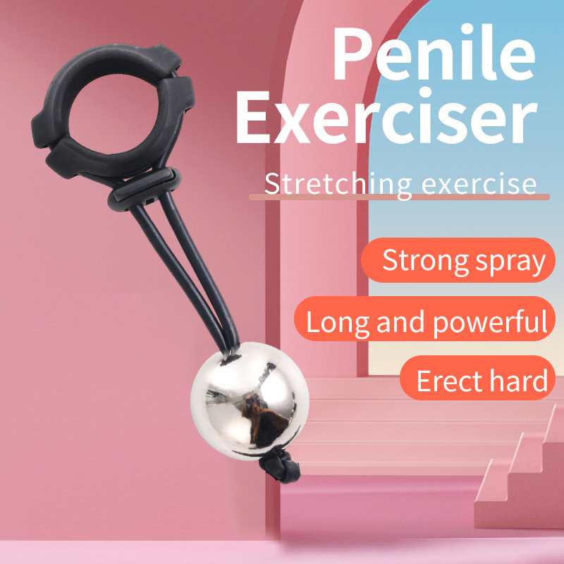 Male Penis Ring With Metal Ball Exercise Device Weight - Temu