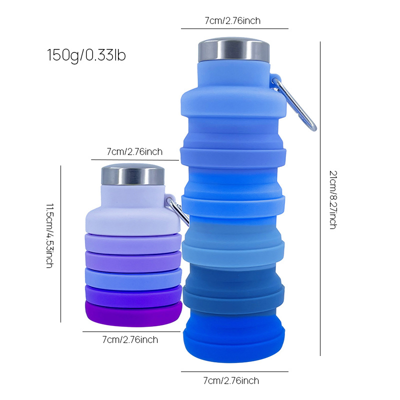 17 oz Collapsible Silicone Water Bottle