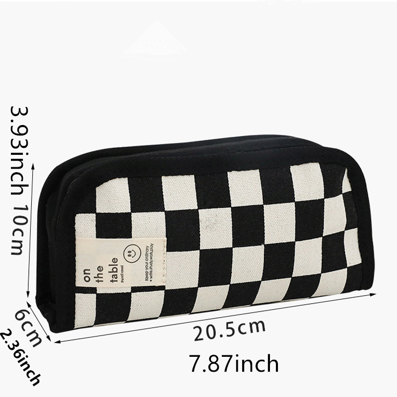 2023 The Latest Checker Pencil Case Grid Large Capacity Pencil