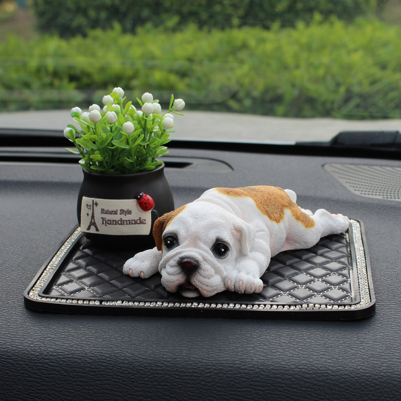 Bulldog Car Decoration Pet Car Interior Decor - Temu