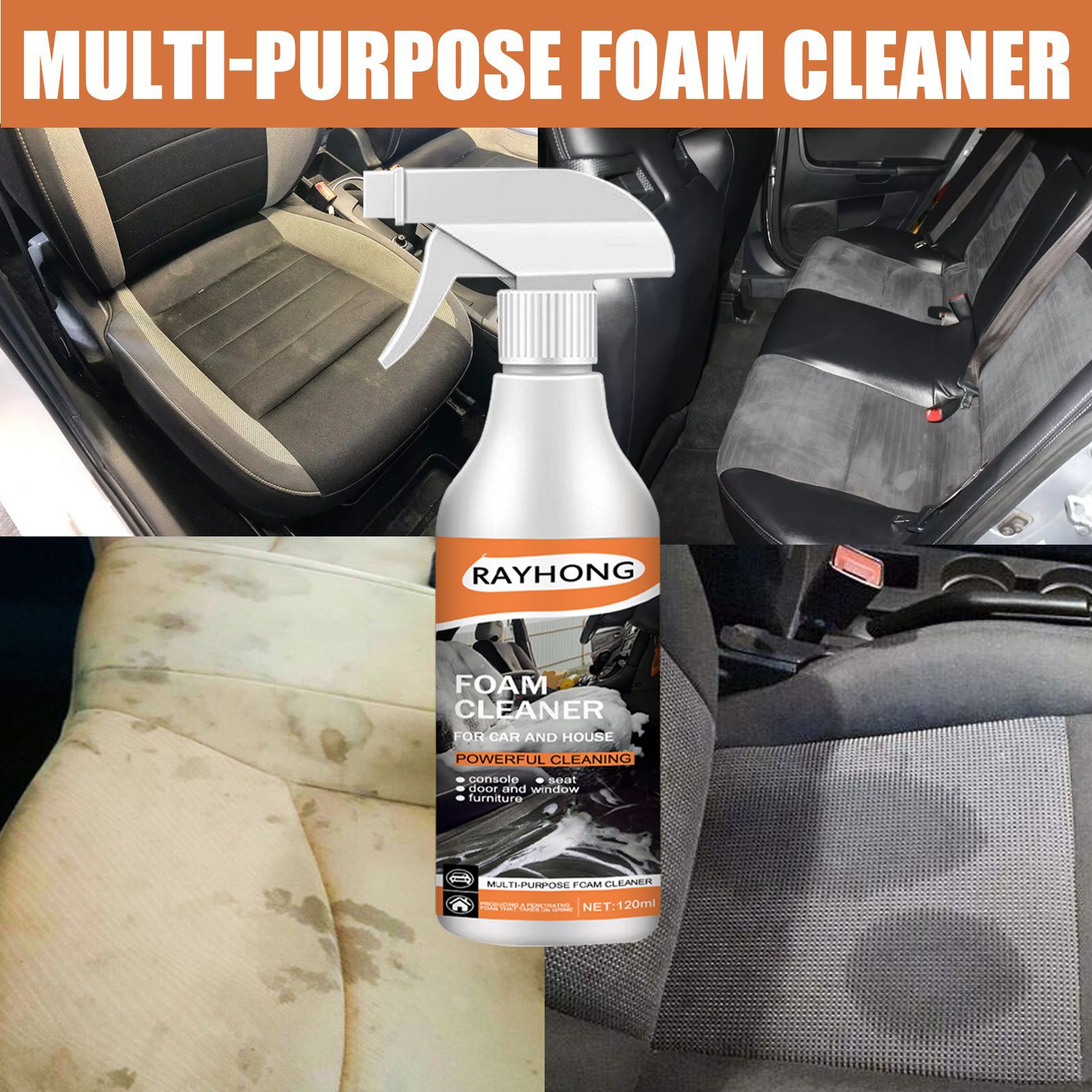 Foam Leather Seat Cleaner For Cars