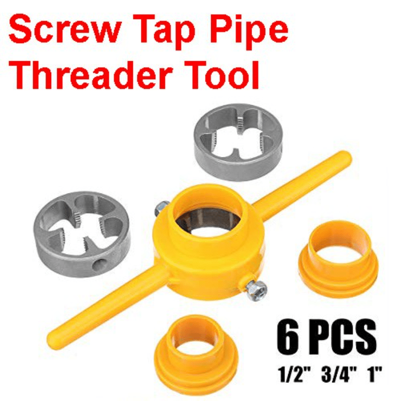 MEANLIN PVC Thread Maker Tool, NPT Die Set, Pipe Threader Plumbing Tool, with 3 Dies,1/2, 3/4, 1, Pipe Threader Kit XJ-267