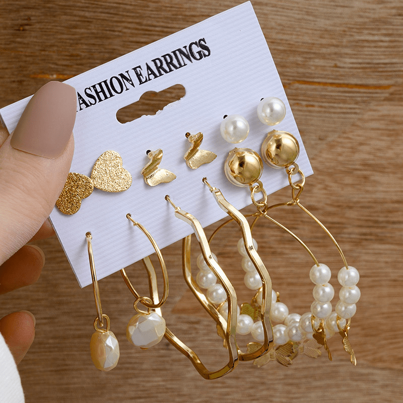 Aretes Argollas Pendientes Joyería Moda Regalo Para Mujer Color Oro Plata  Dorado