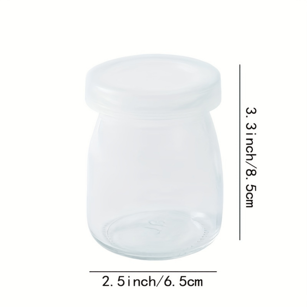 UPKOCH 6pcs Clear Glass Jars Glass Yogurt Container Replacement Glass  Pudding Jars Yogurt Jars with Lids