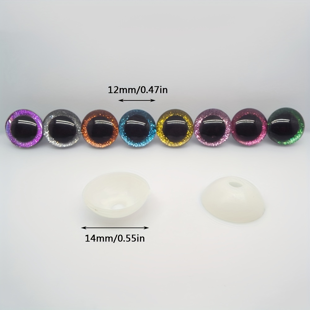 Glitter Plastic Safety Eyes Premium Half Round Eyes For Doll - Temu
