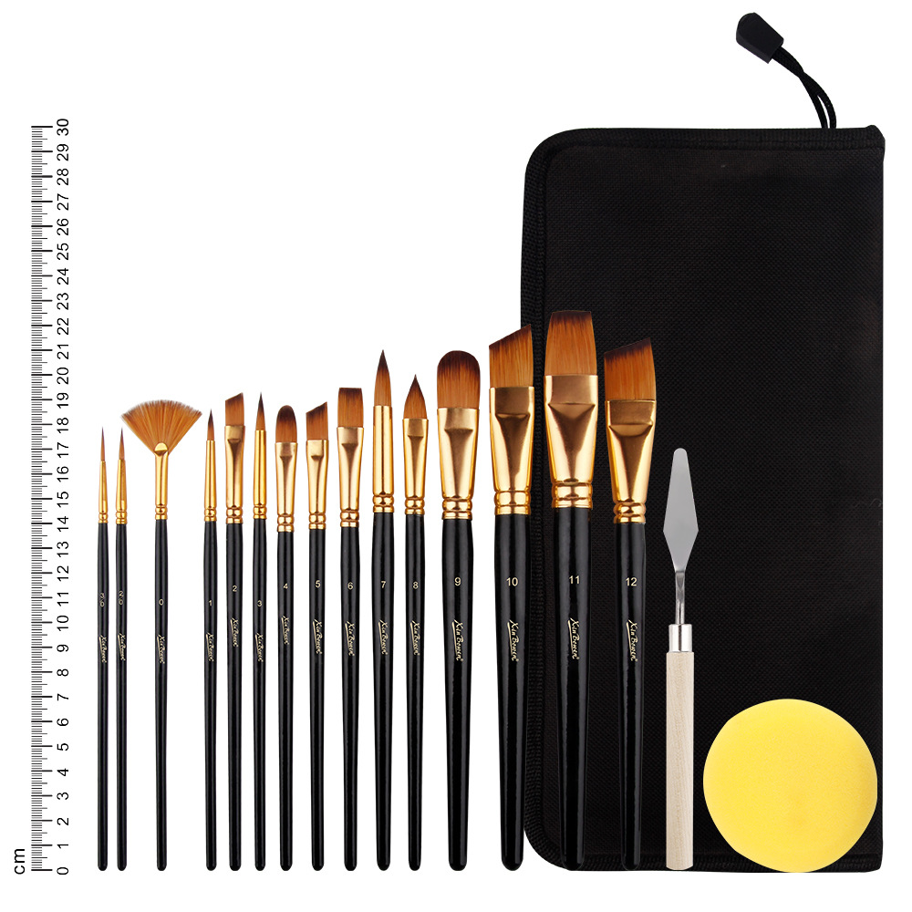 Art Paint Brush Kit Set Includes Carrying Brush Case For Acrylic