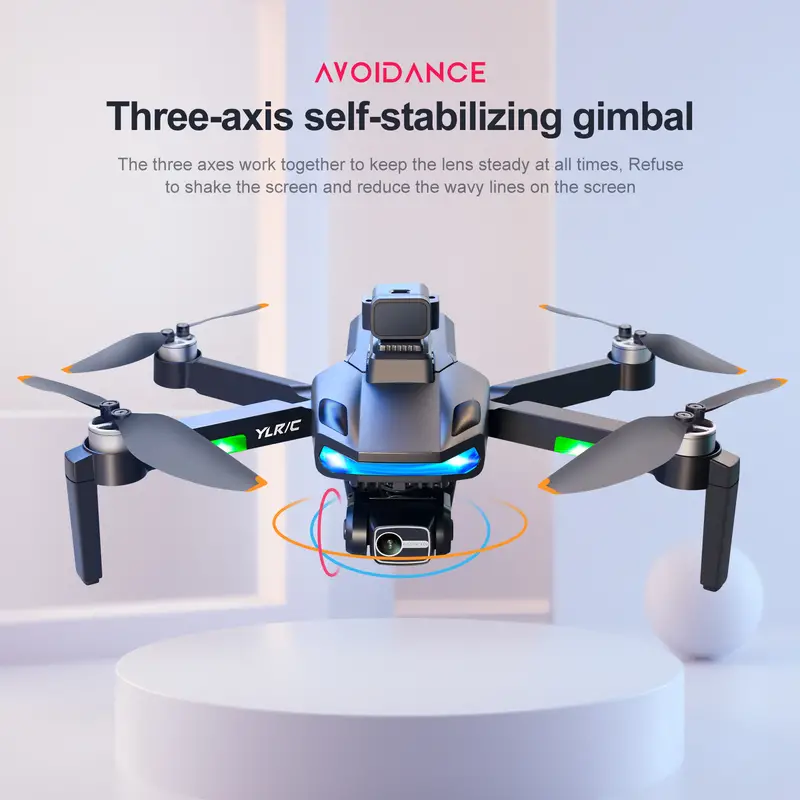 s135 hd camera foldable drone with gps wifi led screen remote control three axis optional radar obstacle avoidance gravity sensor altitude hold headless mode details 1