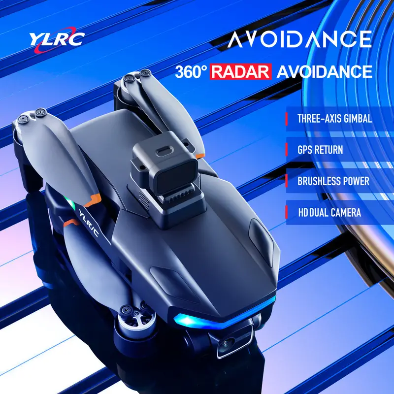 s135 hd camera foldable drone with gps wifi led screen remote control three axis optional radar obstacle avoidance gravity sensor altitude hold headless mode details 2