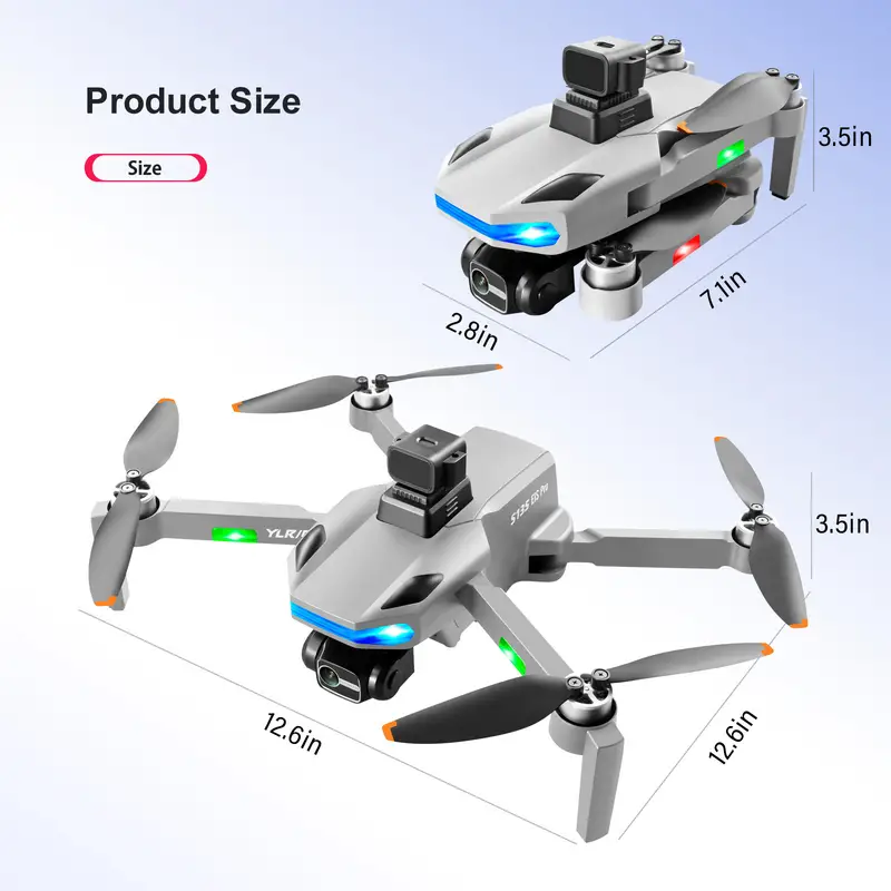 s135 hd camera foldable drone with gps wifi led screen remote control three axis optional radar obstacle avoidance gravity sensor altitude hold headless mode details 22