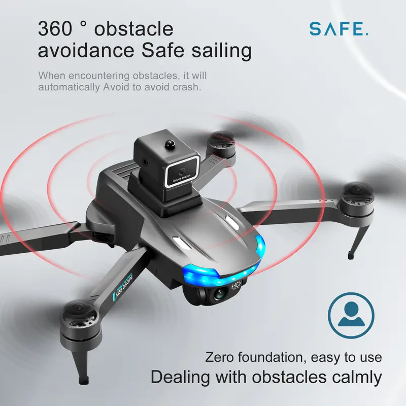 s138 foldable drone with auto avoid obstacles hd camera brushless motor live video gravity sensor gesture control optical flow positioning headless mode 3d flip rtf includes carrying bag details 9