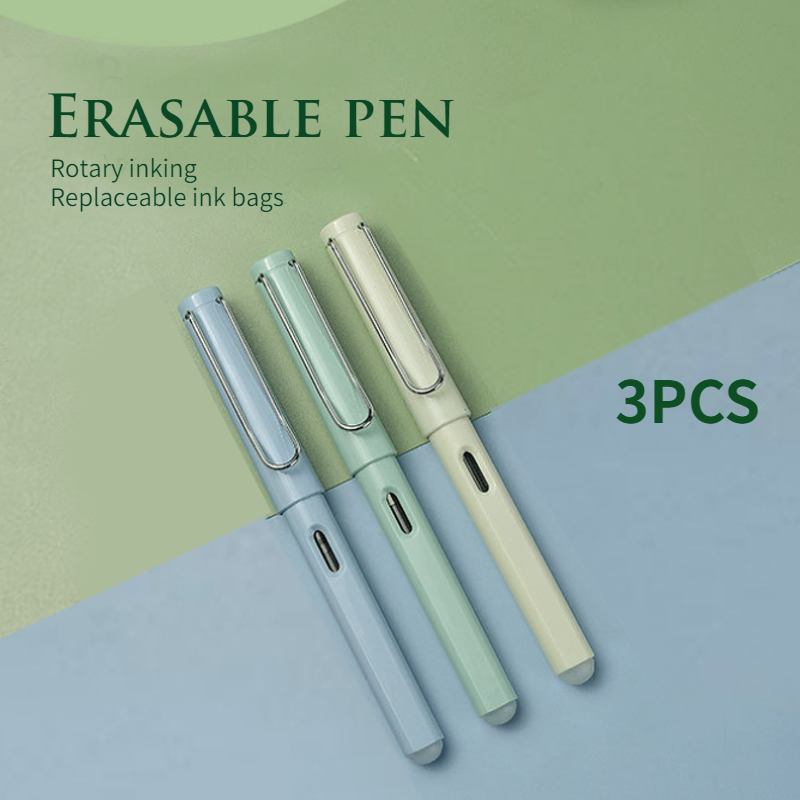 3pcs/set Cartoon Fountain Pen With Ink Set 0.38/0.5mm Kawaii