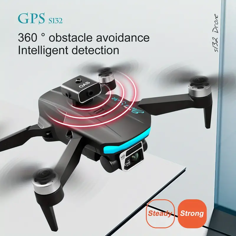 s132 gps positioning drone professional grade brushless motor intelligent obstacle avoidance optical flow positioning esc wifi dual hd camera 18 minutes battery life charging battery details 8