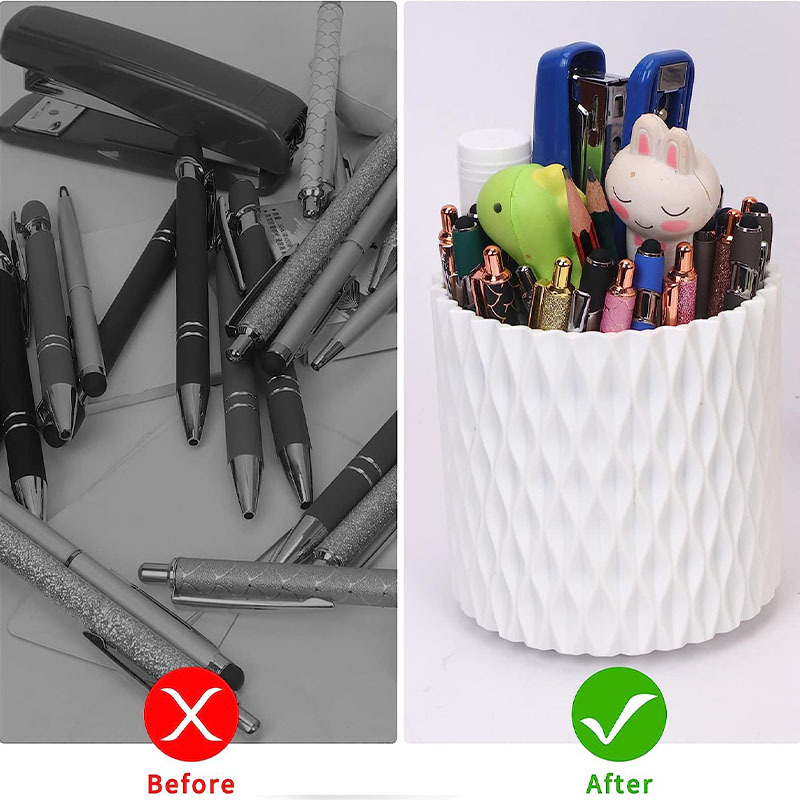 Acrylic Pen Holder Pencil Organizer, 360 Degree Rotating Pen Box