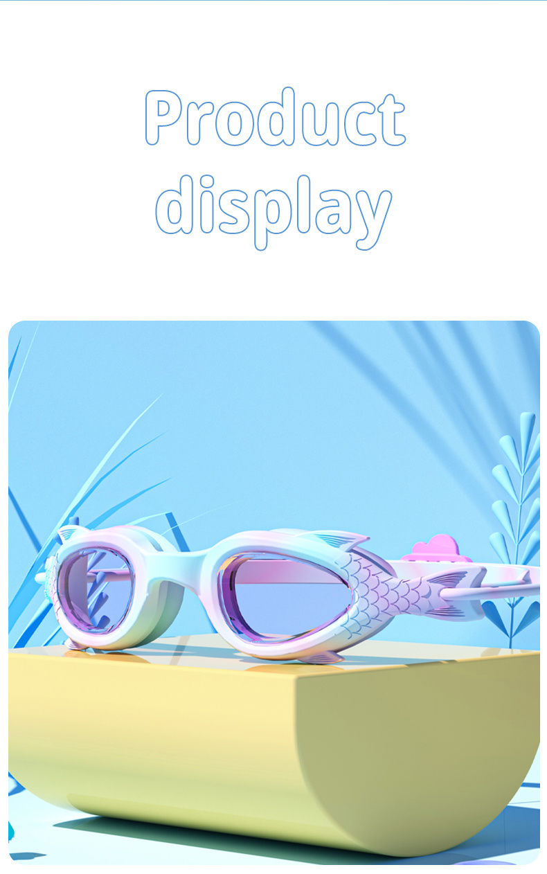 children swimming goggles with silicone cap waterproof fog proof clear vision for boys and girls professional water sports swimming equipment details 6