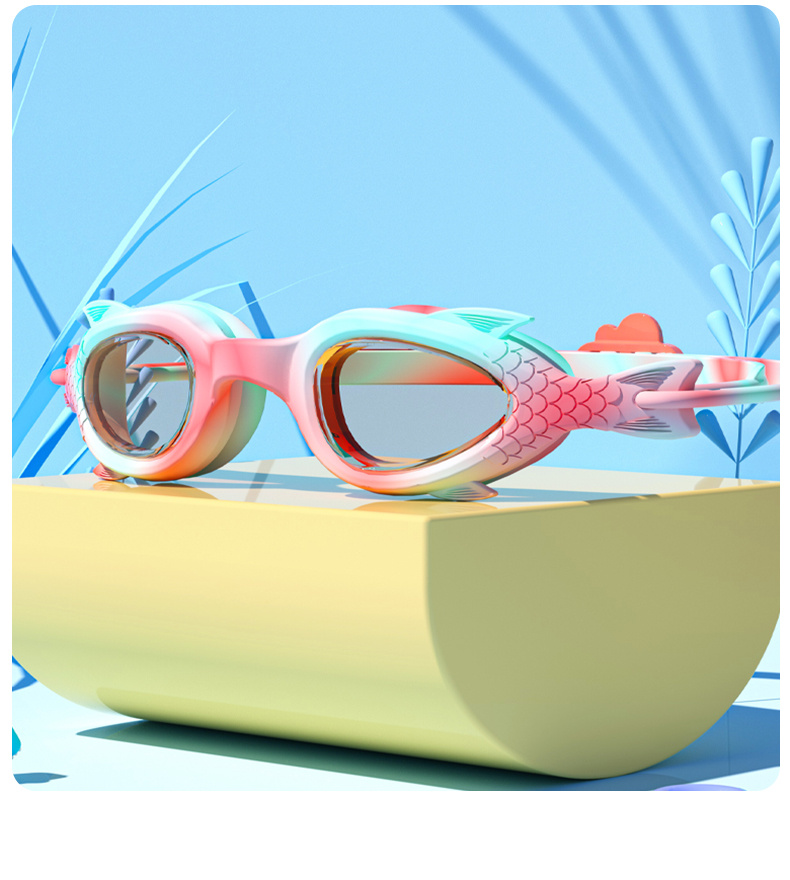 children swimming goggles with silicone cap waterproof fog proof clear vision for boys and girls professional water sports swimming equipment details 7