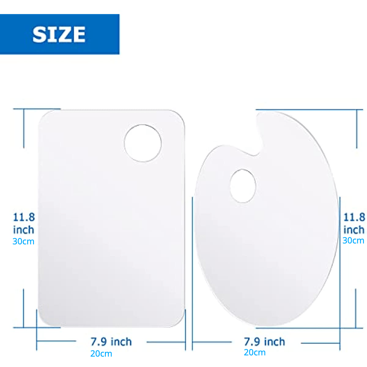 Painting Palette Art Supplies Transparent Oval Thumb Hole Tray