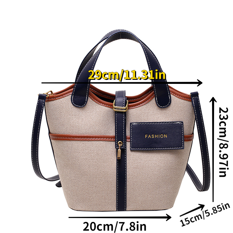 Vintage Bucket Handbag For Women, Color Contrast Crossbody Bag, Fashion  Vegetable Basket Bag Purse - Temu