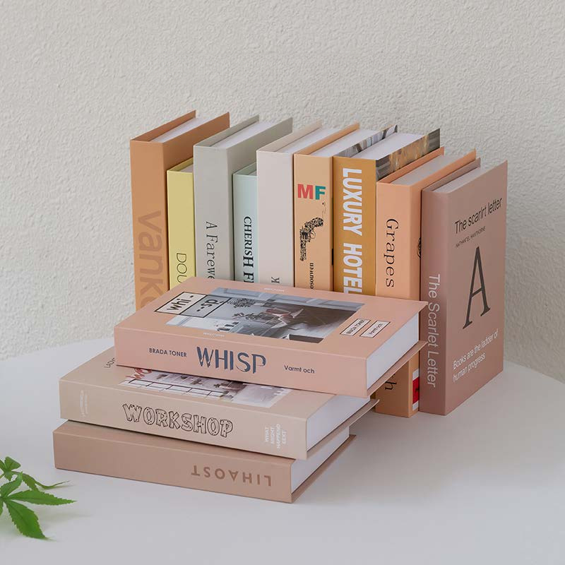 Chic Decorative Books Faux Books for Decoration, 5 Pack Fake Books for Coffee Table Books Decor or Home Shelf Decor, Hardcover Modern Decorative