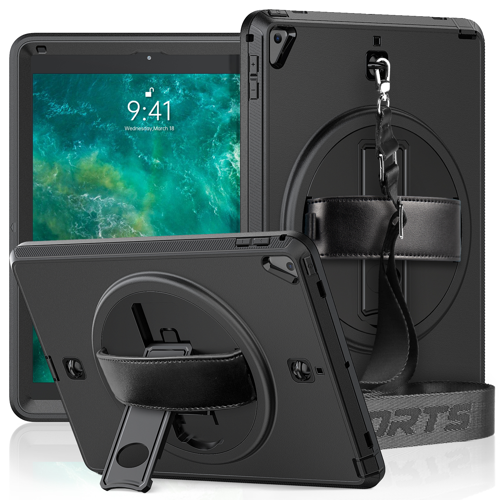 Pour iPad 10e génération 10.9 2022 antichoc TPU + étui pour tablette PC  (noir + bleu marine)