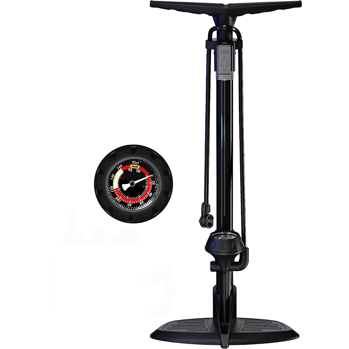 Comprar Bomba de aire para bicicleta con manómetro Mango en forma de T  Agarre cómodo 160PSI Bomba manual para neumáticos de bicicleta Inflador de  neumáticos portátil para bicicleta MTB Bomba de anillo