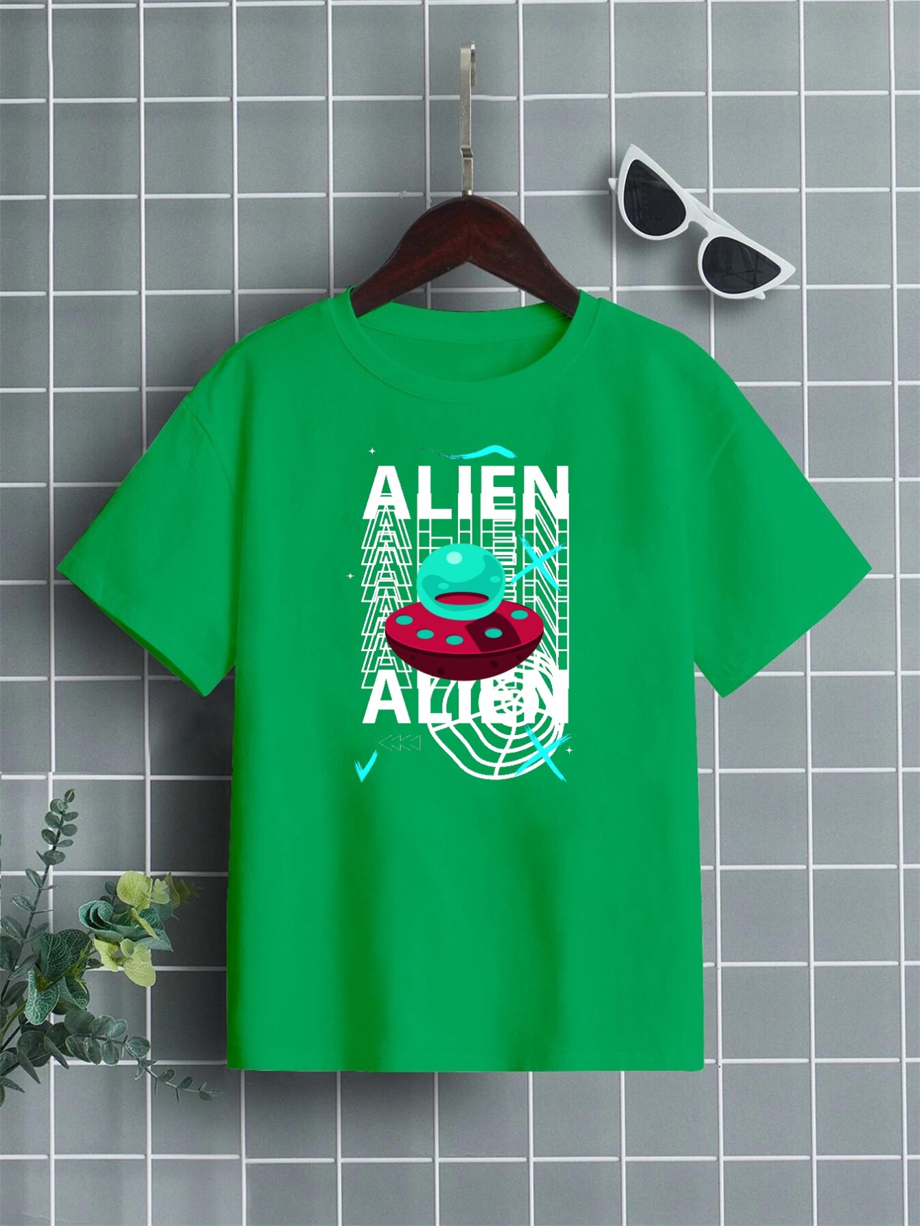 Stylish Alien Print Boys Creative T shirt Casual Lightweight - Temu