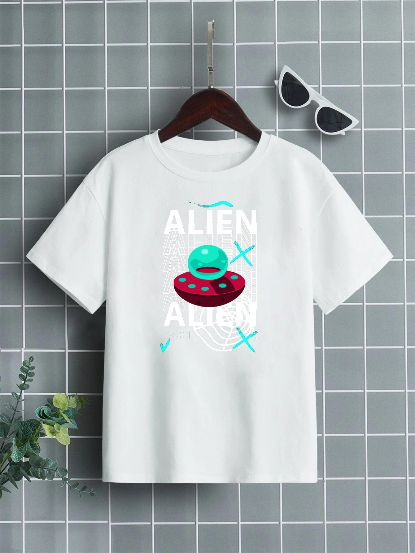 Trendy Alien Print Boys Creative T shirt Casual Lightweight - Temu Portugal