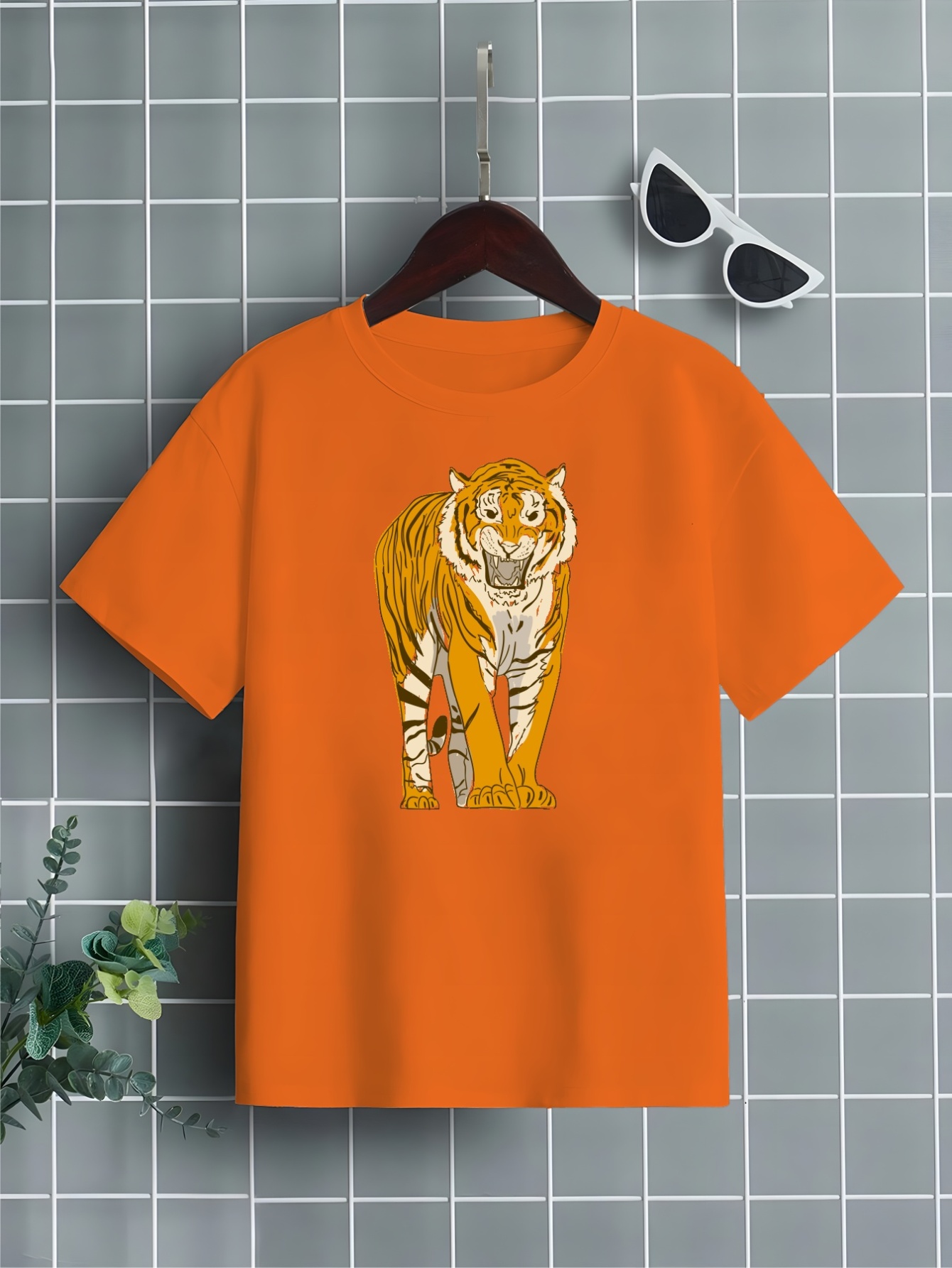 Cartoon Tiger Print Boys Creative T-shirt, Casual Lightweight Comfy Short  Sleeve Tee Tops, Kids Clothings For Summer - Temu United Arab Emirates