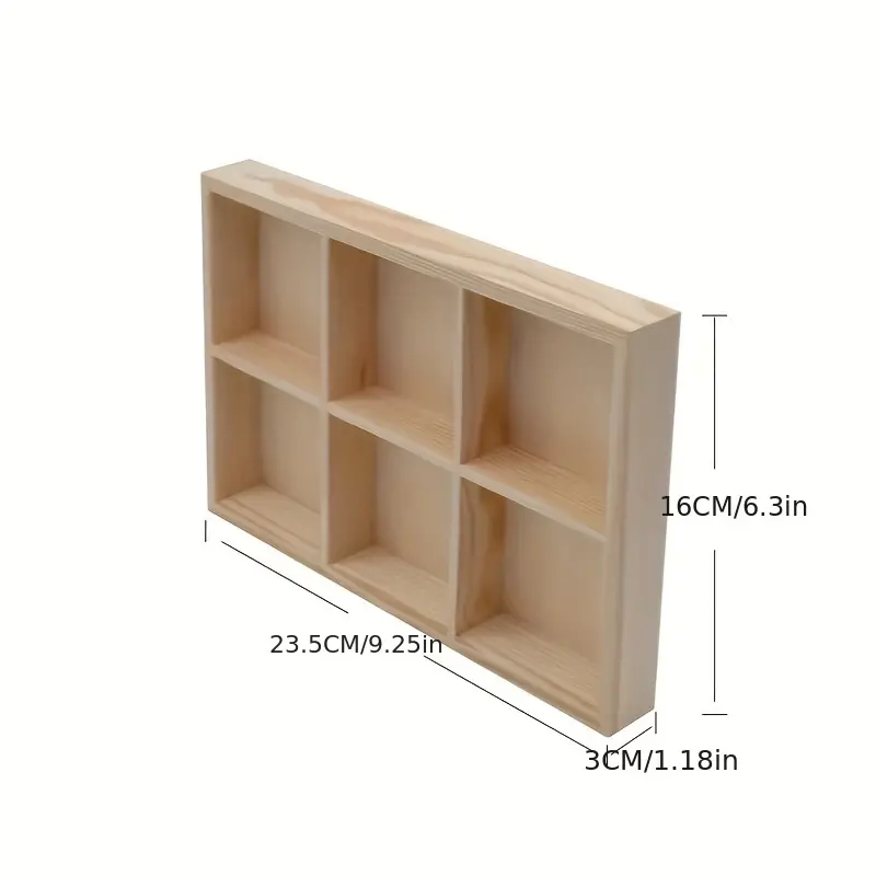 Six Grids Storage Box Art Pigment Tool Wooden Storage Box - Temu