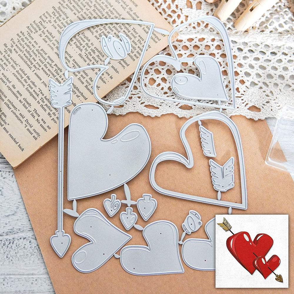 Heart Cutting Dies Love Metal Stencils Scrapbooking Tool Diy - Temu