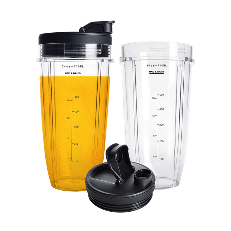 Blender Replacement Parts For Ninja, 4 24Oz Cups With To-Go Lids