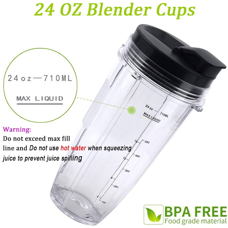For Nutri Ninja Auto IQ Series Blenders 2pcs 710ML(24oz) Measuring Scale Cup  Mug