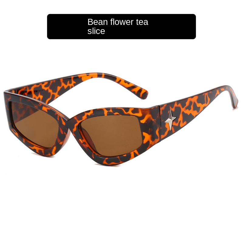 One Piece Small Rectangle Leopard Sunglasses For Women New Fashion