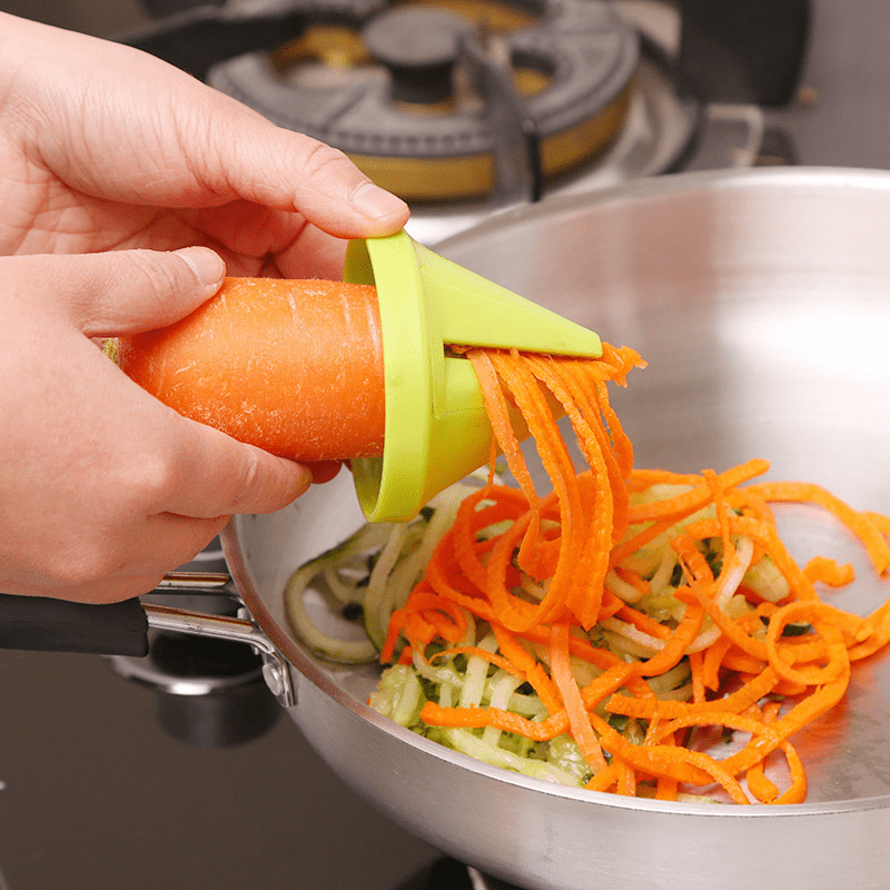 Vegetable Cutter Spiral Funnel Cucumber Carrot Slicer Grater Shredder Tool