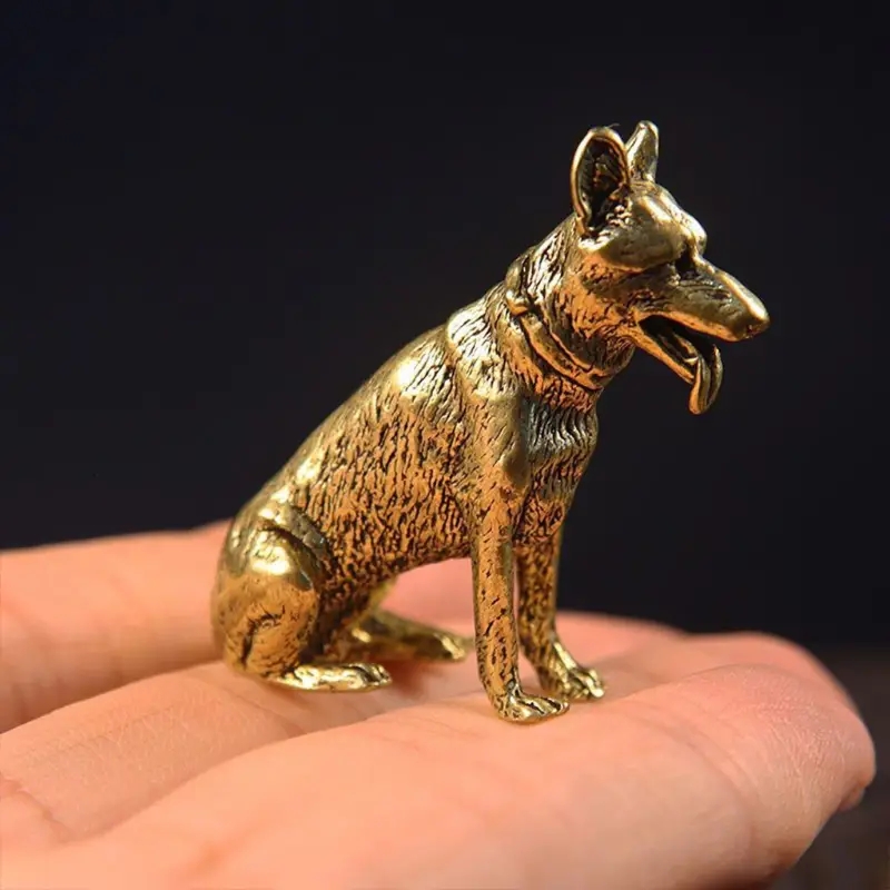 Brass Copper Dog Small Ornament Lucky Dog Table Top Small - Temu