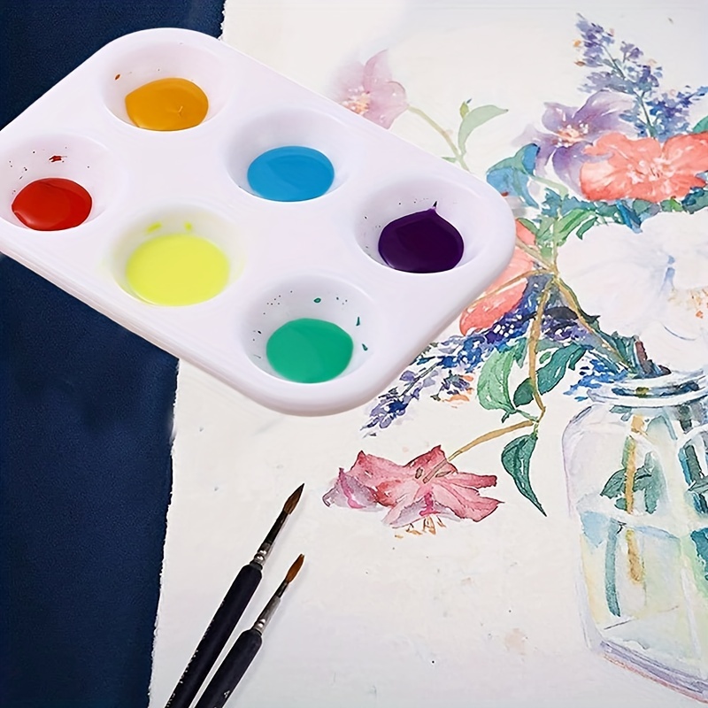 Paint Tray Palettes Premium 6 Wells White Plastic Temu